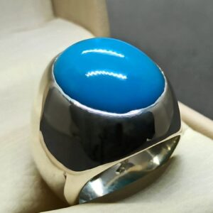 Big Neshapuri Feroza Sterling Silver 925 Ring