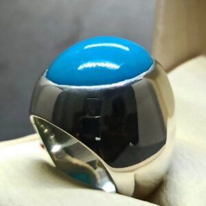 Big Neshapuri Feroza Sterling Silver 925 Ring