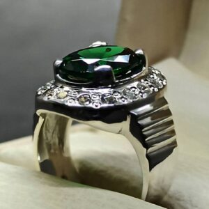 Green Lab Zircon Sterling Silver 925 Ring