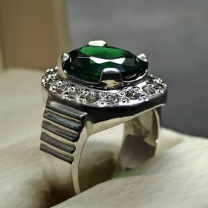 Green Lab Zircon Sterling Silver 925 Ring