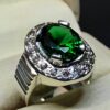 Green Lab Zircon Sterling Silver 925 Ring