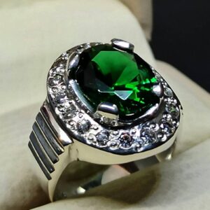 Green Lab Zircon Sterling Silver 925 Ring