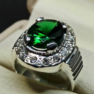Green Lab Zircon Sterling Silver 925 Ring