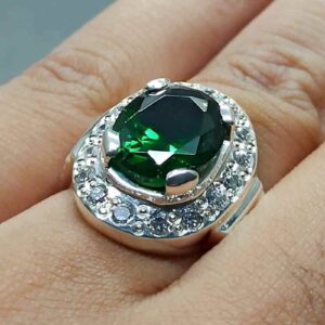 Green Lab Zircon Sterling Silver 925 Ring