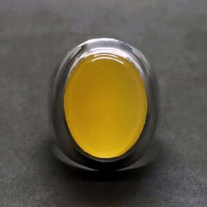 Yellow Agate Mens Ring