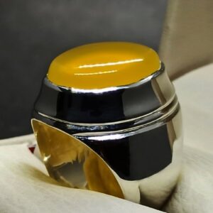Yellow Agate Mens Ring