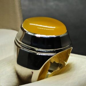 Yellow Agate Mens Ring