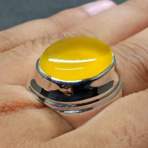 Yellow Agate Mens Ring