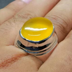 Yellow Agate Mens Ring