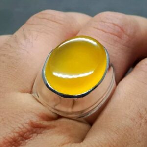 Yellow Agate Mens Ring