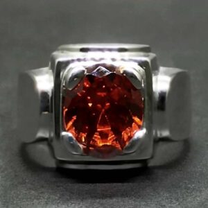 Red Lab Zircon Sterling Silver 925 Men’s Ring
