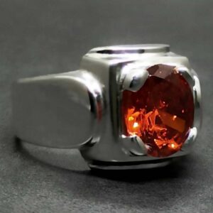 Red Lab Zircon Sterling Silver 925 Men’s Ring