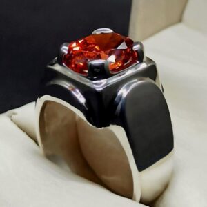 Red Lab Zircon Sterling Silver 925 Men’s Ring