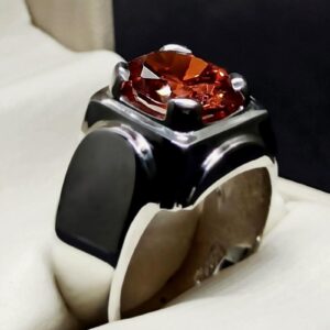 Red Lab Zircon Sterling Silver 925 Men’s Ring
