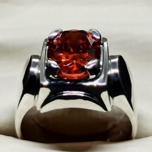 Red Lab Zircon Sterling Silver 925 Men’s Ring