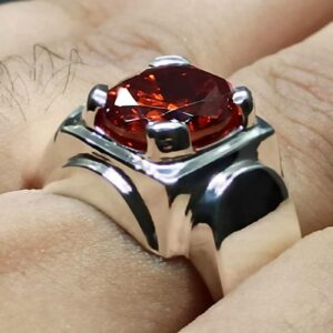 Red Lab Zircon Sterling Silver 925 Men’s Ring