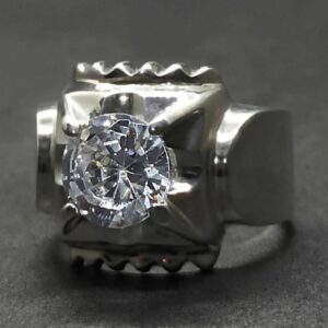 White Lab Zircon Sterling Silver 925 Men’s Ring