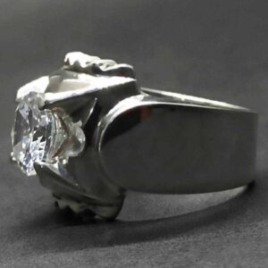 White Lab Zircon Sterling Silver 925 Men’s Ring