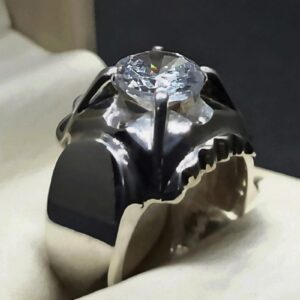 White Lab Zircon Sterling Silver 925 Men’s Ring