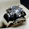 White Lab Zircon Sterling Silver 925 Men’s Ring