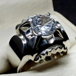 White Lab Zircon Sterling Silver 925 Men’s Ring