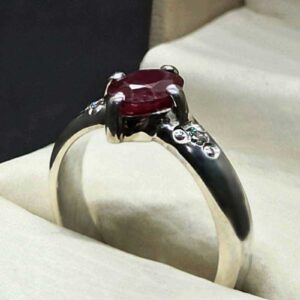 1 Carat Pigeon Red Ruby Women Ring