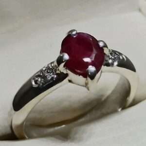 1 Carat Pigeon Red Ruby Women Ring