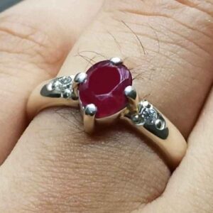 1 Carat Pigeon Red Ruby Women Ring