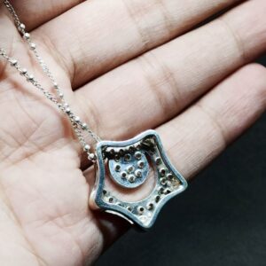 Moissanite Crescent Moon Star Pendant Necklace