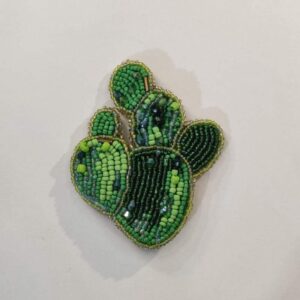 Cactus Plant Handmade Beaded Brooch Pin