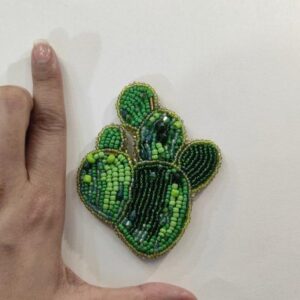 Cactus Plant Handmade Beaded Brooch Pin