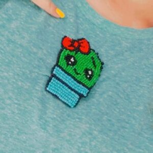 Cactus Beaded Handmade Brooch Pin