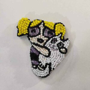 Yellow Powerpuff Girls Embroidery Beaded Handmade Brooch Aesthetic Design Pin Cat Brooch Brooch