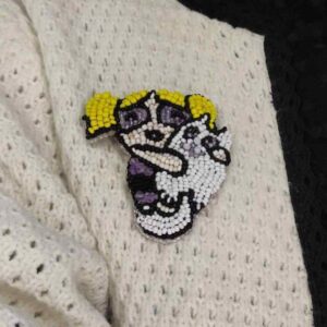 Powerpuff Girls Beaded Handmade Brooch