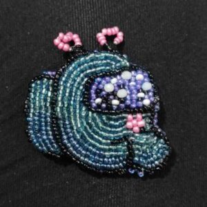 Mushroom Beaded Handmade Brooch Pin