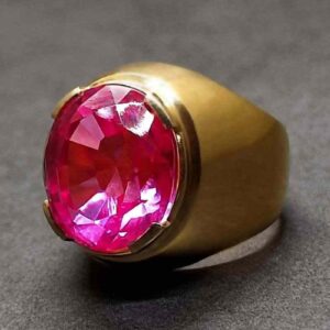 Pink Topaz Sterling Silver Men’s Ring