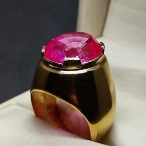 Pink Topaz Sterling Silver Men’s Ring
