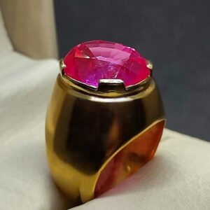 Pink Topaz Sterling Silver Men’s Ring