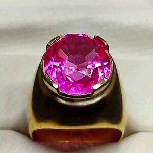 Pink Topaz Sterling Silver Men’s Ring