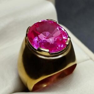 Pink Topaz Sterling Silver Men’s Ring