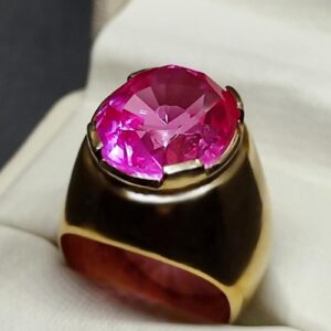 Pink Topaz Sterling Silver Men’s Ring