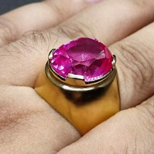 Pink Topaz Sterling Silver Men’s Ring