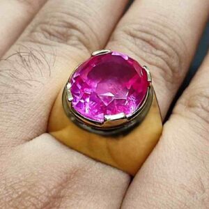 Pink Topaz Sterling Silver Men’s Ring