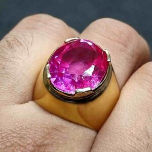Pink Topaz Sterling Silver Men’s Ring