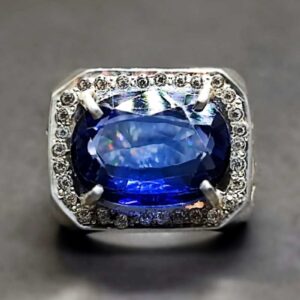 Blue Topaz Sterling Silver Men’s Ring