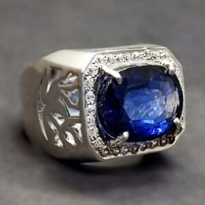 Blue Topaz Sterling Silver Men’s Ring