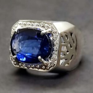 Blue Topaz Sterling Silver Men’s Ring