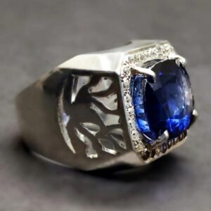 Blue Topaz Sterling Silver Men’s Ring