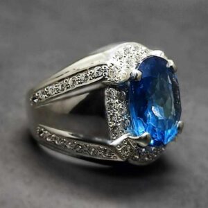 Blue Topaz Sterling Silver Men’s Ring