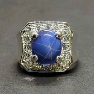 Blue Star Sapphire Men’s Ring